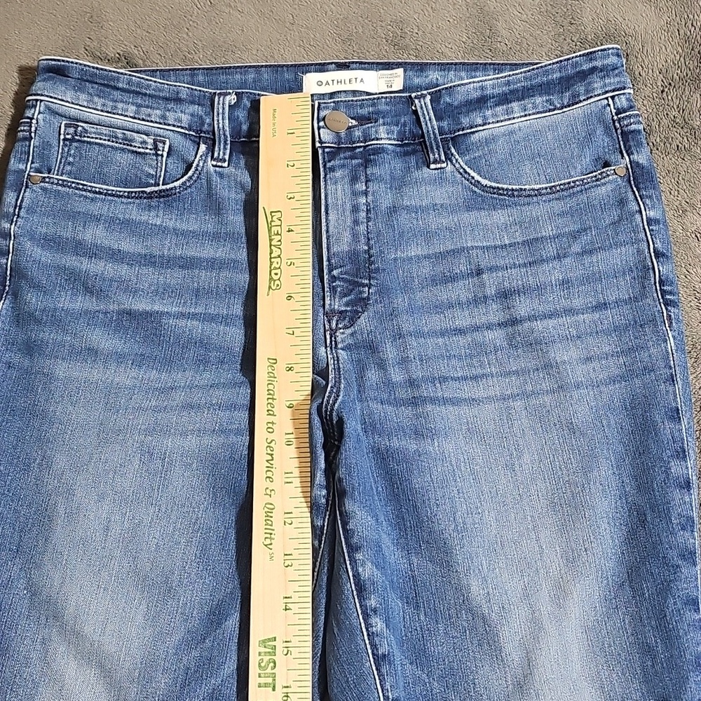 Athleta Sculptek Stretch Cotton Denim Blue Jeans Medium Wash Plus Size 14 - Picture 5 of 11
